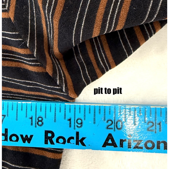 Kitty Hawk Vivian Wang Top Women's L Vintage Fall Striped Velvet Mock Neck 90s - Picture 6 of 7